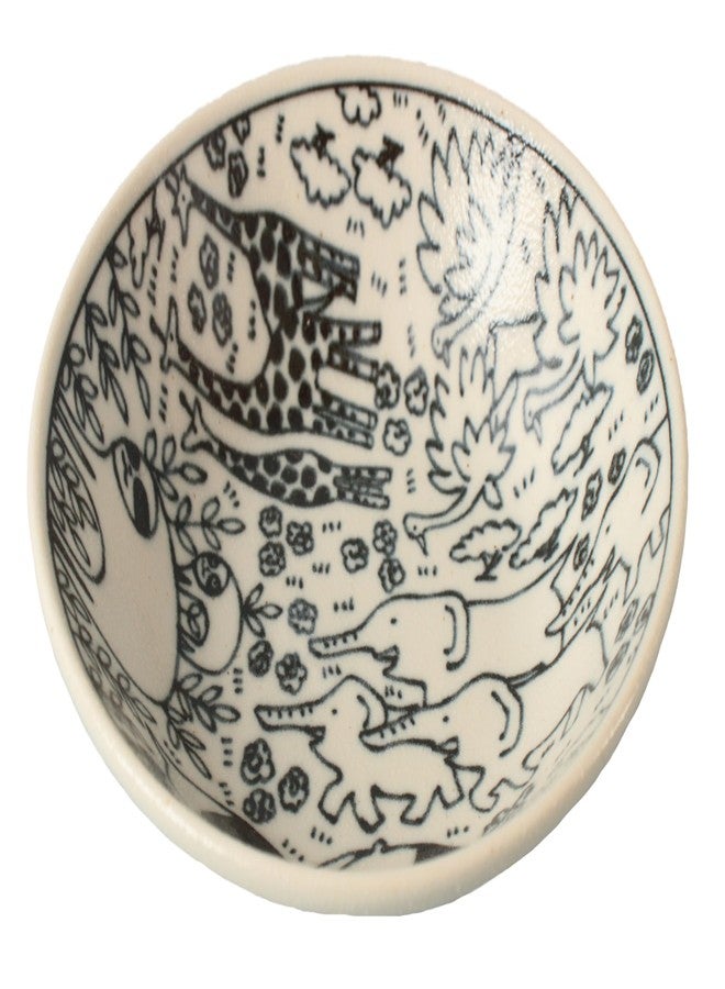 Minoribo Mino ware Japanese Ceramics Plate Wild Animals Matte Finish made in Japan (Japan Import) GBS012 (Medium Deep) - Image 1