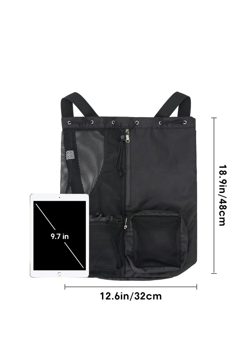 KASTWAVE Mesh Swim Bag, Drawstring Backpack with Wet Pocket Beach Backpack for Swimming, for Swimming, Gym, and Workout Gear (Pink) - Image 5