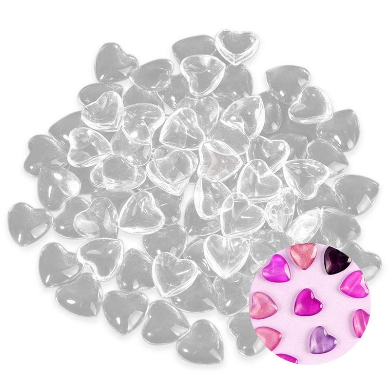 100pcs Mini Heartshaped Clear Glass Nail Polish Color Card Nail Art Color Display Tips Colorful Nail Polish Nail Art DIY Manicure Tool Accessories