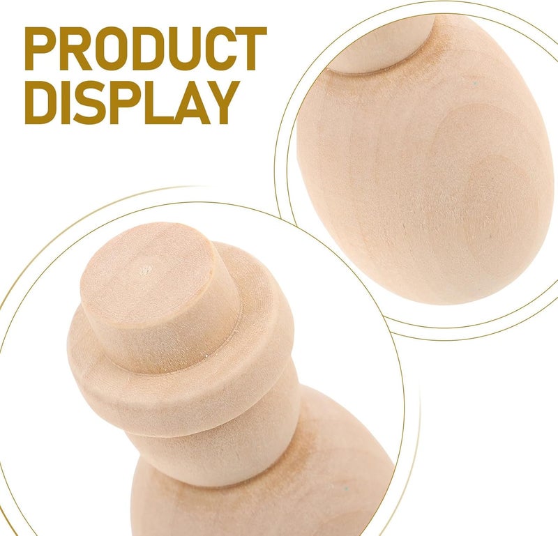 Homoyoyo 20pcs Unfinished Wooden Peg Dolls Natural Wood Miniature Figures for DIY Crafting Painting Wooden Dolls for Arts and Crafts Projects Simple Figures for Creative Decor - Image 3