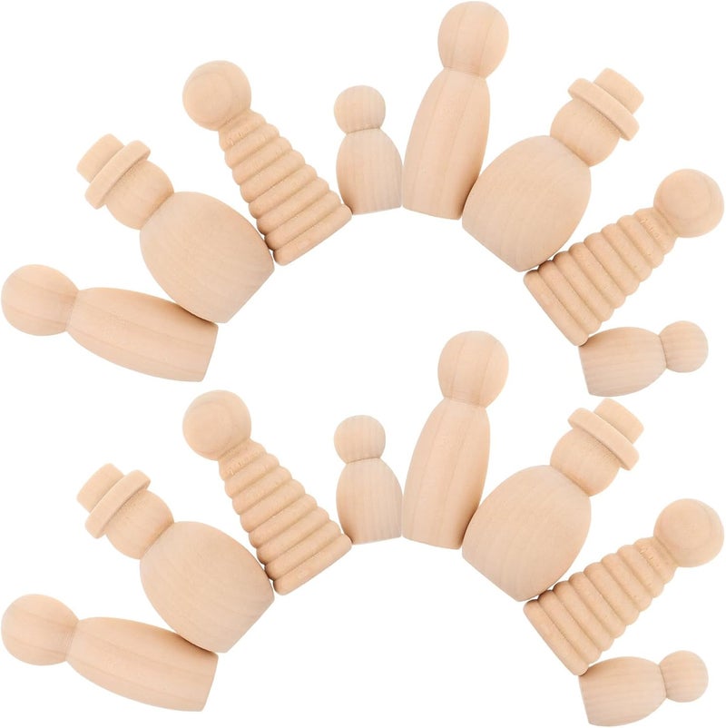 Homoyoyo 20pcs Unfinished Wooden Peg Dolls Natural Wood Miniature Figures for DIY Crafting Painting Wooden Dolls for Arts and Crafts Projects Simple Figures for Creative Decor - Image 1