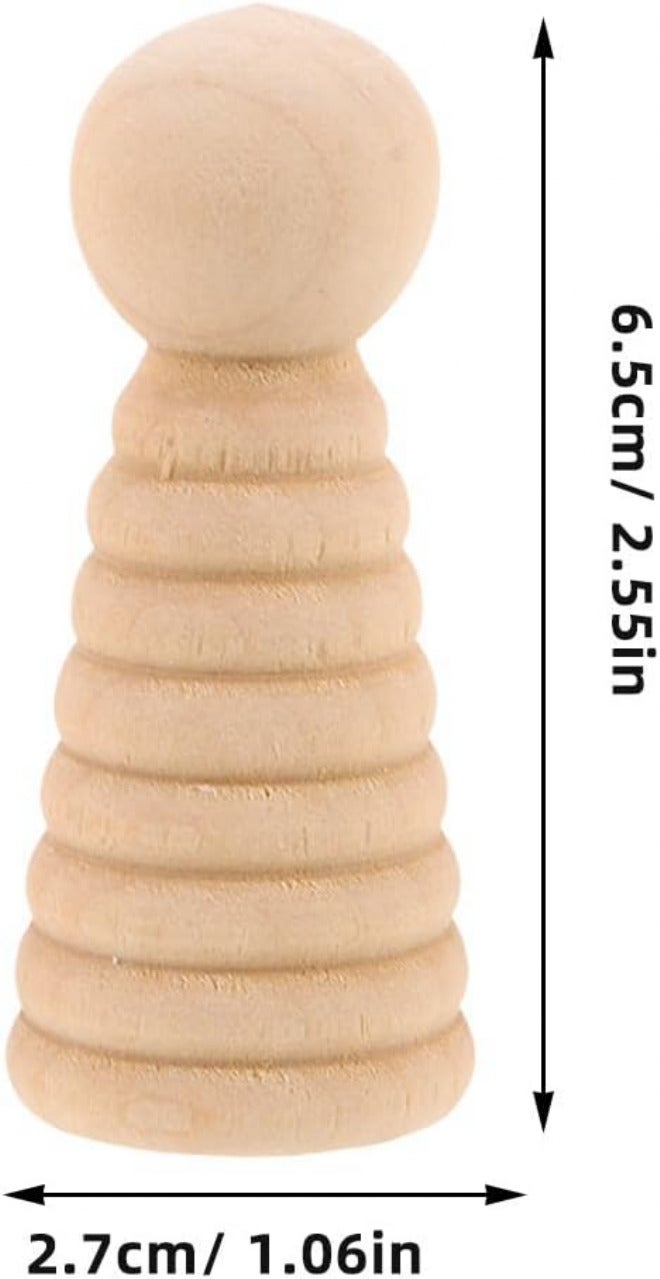 Homoyoyo 20pcs Unfinished Wooden Peg Dolls Natural Wood Miniature Figures for DIY Crafting Painting Wooden Dolls for Arts and Crafts Projects Simple Figures for Creative Decor - Image 2