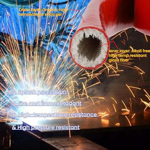 BSTFLEX 3/4"(20mm) ID Heat Shielded Fire Thermo Armor Fire Sleeve Silicone Coated Fiberglass for Automotive Hose Lines & Electrical Wiring Red, 5 feet - Image 5
