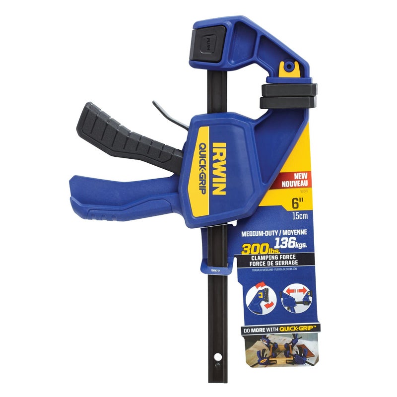 IRWIN QUICK-GRIP Bar Clamp, One-Handed, Medium-Duty, 6-Inch (1964717), Blue - Image 3