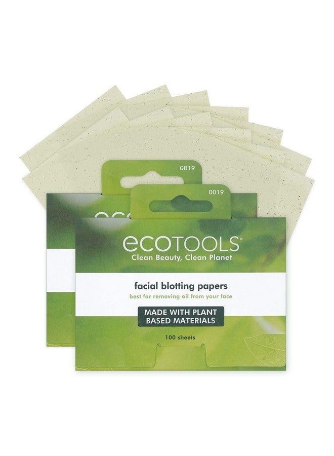EcoTools Natural Oil Absorbing Facial Blotting Papers, Plant-Based Materials, Makeup Friendly, Removes Excess Oil, Travel Sized, Easy To Use, Perfect For Oily & Shiny Skin, 200 Sheet Count - Image 1