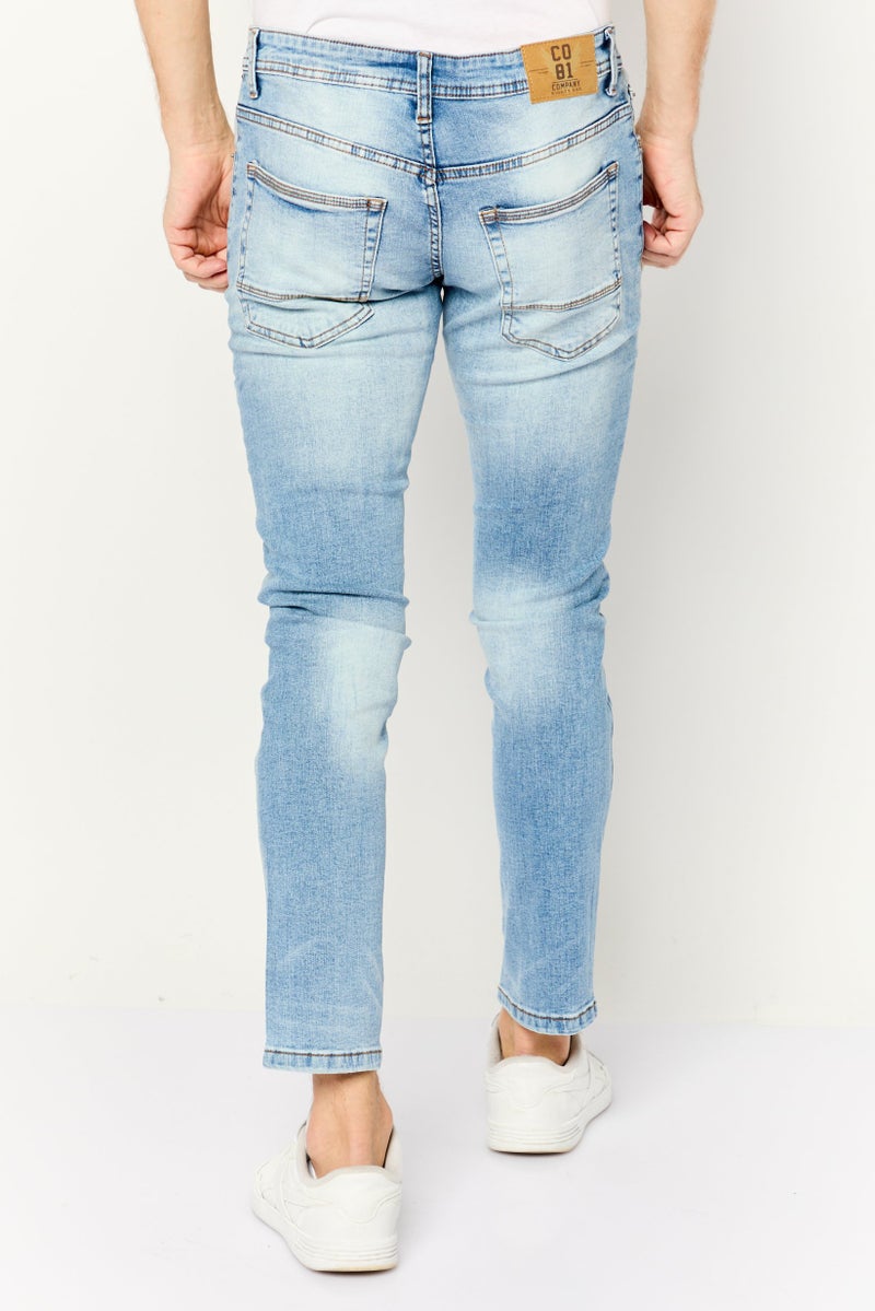 Company Eighty One جينز ضيق للرجال بتصميم مريح، أزرق فاتح - Image 4