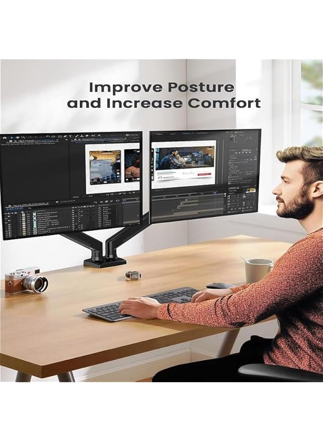 HOOKOR GO-5350 Dual Monitor Arm for Gaming & Office | 17-32 Screens | Each Arm Supports Up to 9 KG - Image 2