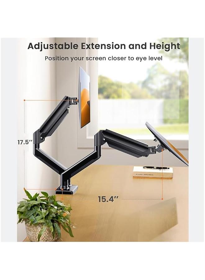 HOOKOR GO-5350 Dual Monitor Arm for Gaming & Office | 17-32 Screens | Each Arm Supports Up to 9 KG - Image 4