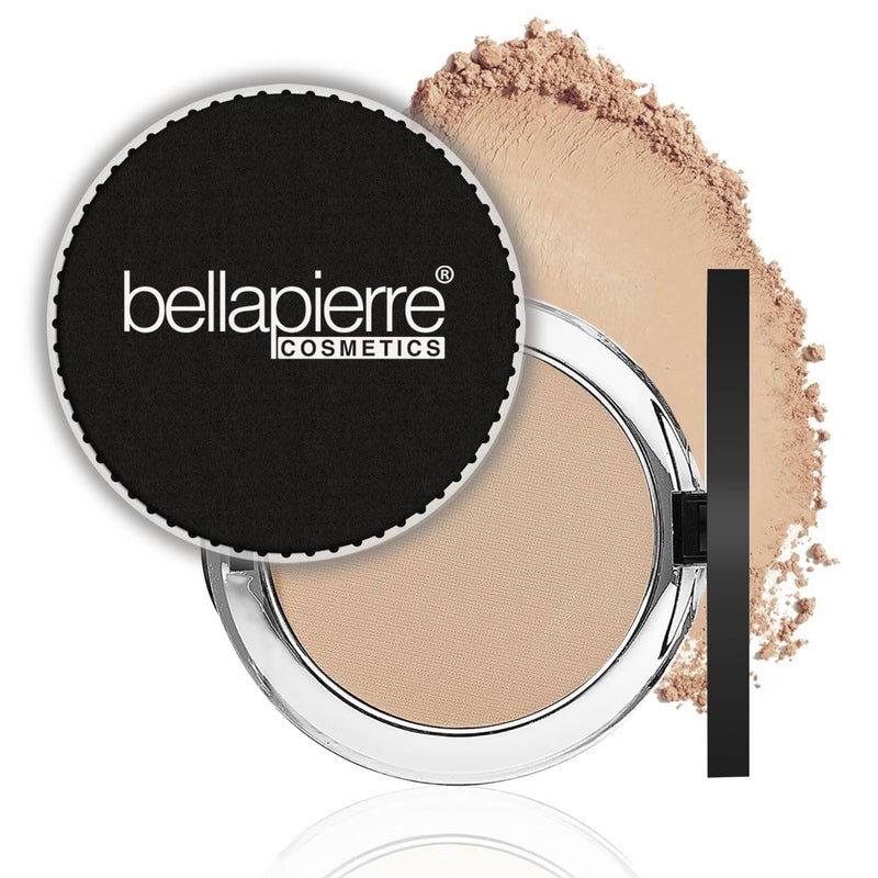 BellaPierre فFoundation معدني مضغوط من بيلابير - بودرة مضغوطة، خافي عيوب، بودرة نهائية وثابتة، مضغوطة للسفر، خفيفة الوزن، خالية من التلك، غير سامة - 0.35 أونصة - قرفة - Image 1