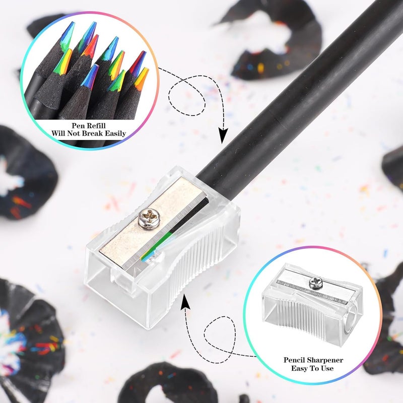 Fennec Mart Rainbow Colored Pencils for Kids & Adults Pre-Sharpened, Multi-Color (12-Pencils) - Image 3