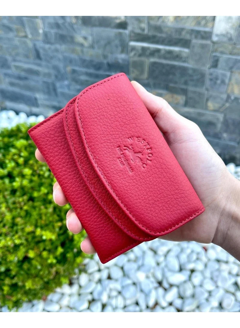 West Polo Women's Red Genuine Leather Wallet