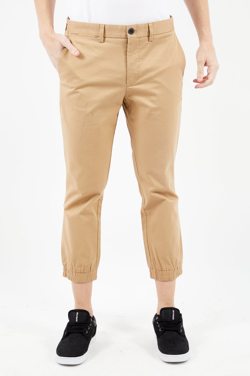 LACOSTE بنطال شينو ضيق للرجال، رمادي داكن - Image 1