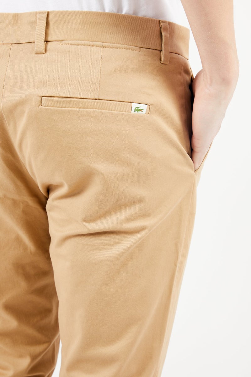 LACOSTE بنطال شينو ضيق للرجال، رمادي داكن - Image 4