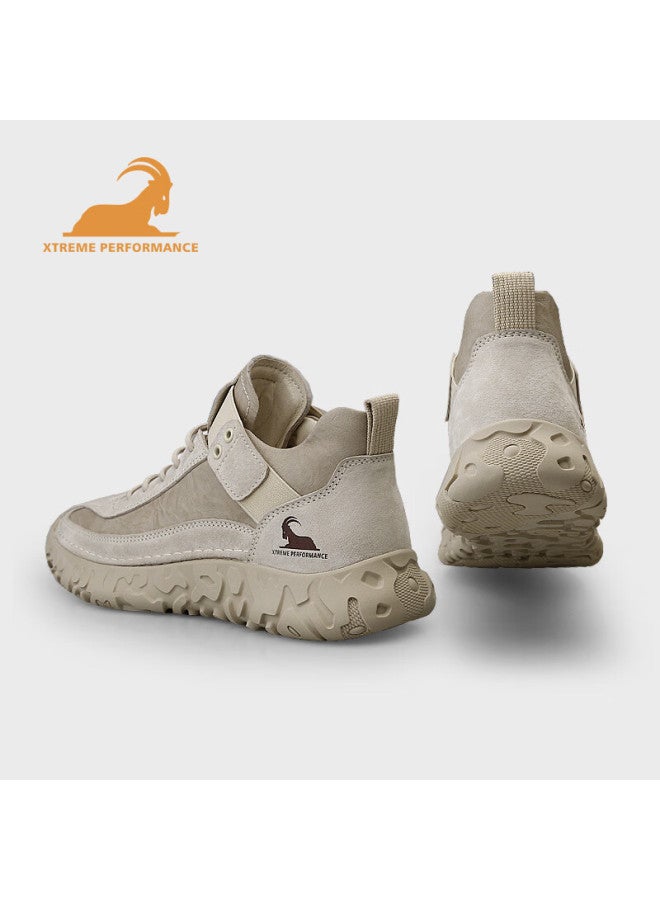 Beck Gongyang Men's Casual Shoes, Spring And Autumn Style, Comfortable Soft Sole, Retro Outdoor Hiking Shoes, Men's Sneakers, Sand Color, Size 43 - Image 4