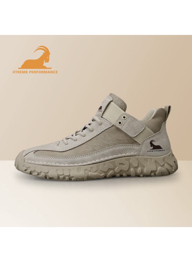 Beck Gongyang Men's Casual Shoes, Spring And Autumn Style, Comfortable Soft Sole, Retro Outdoor Hiking Shoes, Men's Sneakers, Sand Color, Size 43 - Image 3