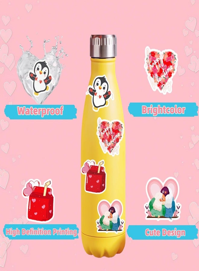 300 قطعة من ملصقات عيد الحب للفصول الدراسية للأولاد والبنات، ملصقات فينيل مقاومة للماء على شكل قلوب رومانسية لتزيين النوافذ، هدايا، أجهزة كمبيوتر محمولة للأطفال والكبار في عيد الحب (غير متكررة) - Image 3