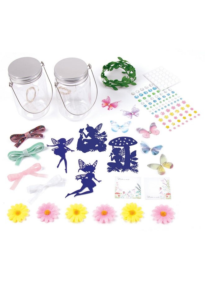 Make It Real Make It Real 3C4G: Fairy Garden DIY Wish Light - Create 2 Fairy Light Jars, Customize w/ 4 Fairy Silhouettes, Lights Up, Tweens, Girls & Kids Ages 8+, Three Cheers for Girls  - Image 3