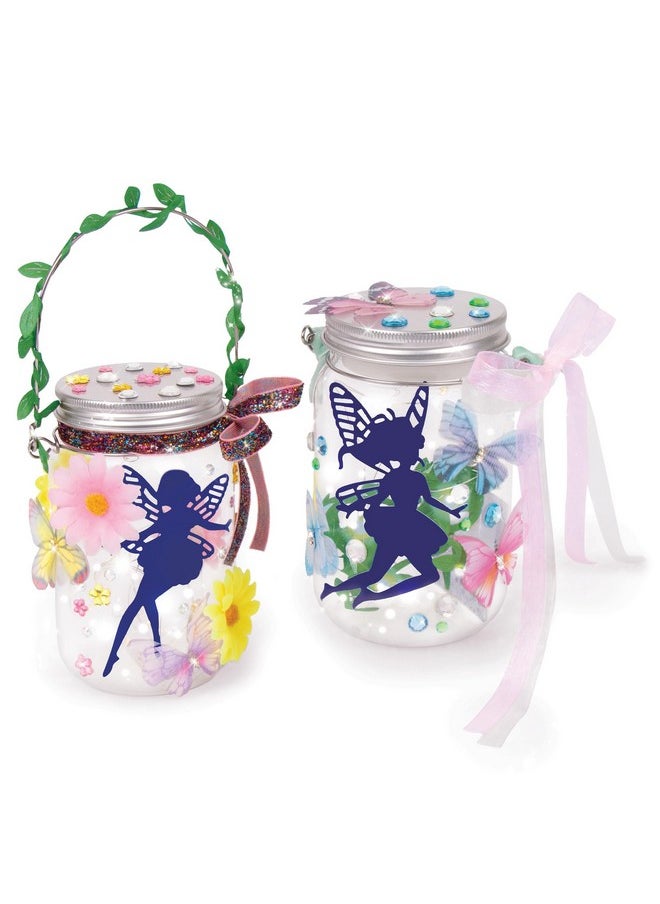 Make It Real Make It Real 3C4G: Fairy Garden DIY Wish Light - Create 2 Fairy Light Jars, Customize w/ 4 Fairy Silhouettes, Lights Up, Tweens, Girls & Kids Ages 8+, Three Cheers for Girls  - Image 4