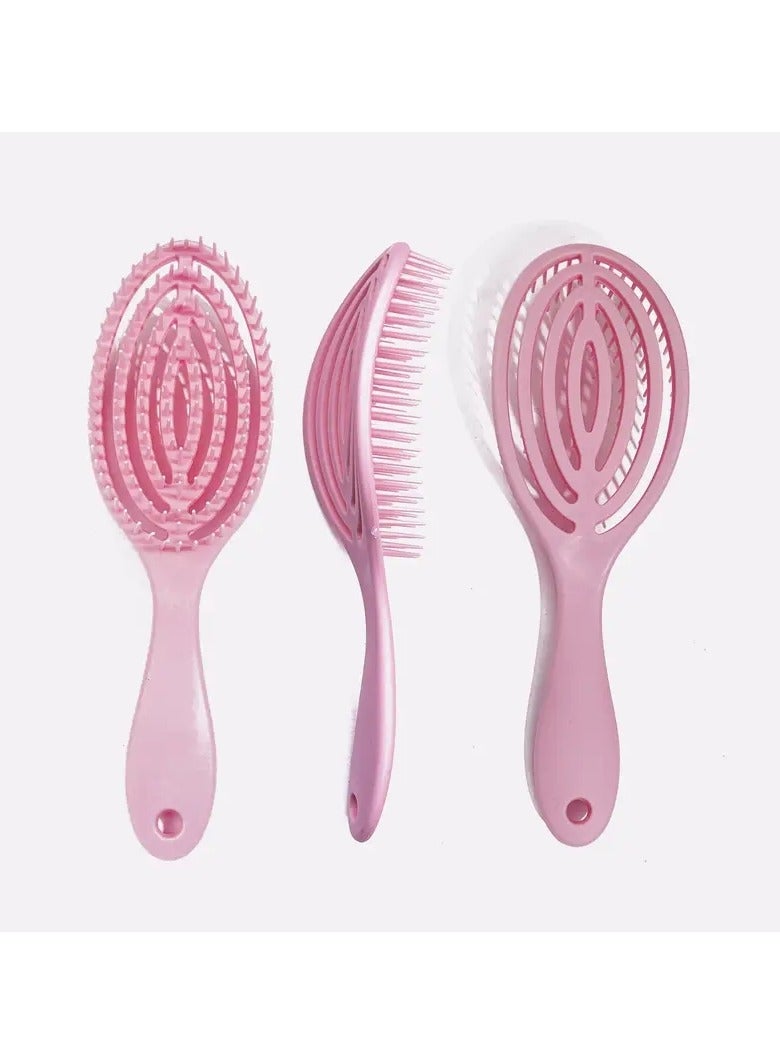 LANGMANNI [Anti-static Scalp Massage Comb]  Hollow Out Hair Comb Scalp Massage Hair Brush Anti-static Comb Anti Knot Tangling Styling Brush - Image 2