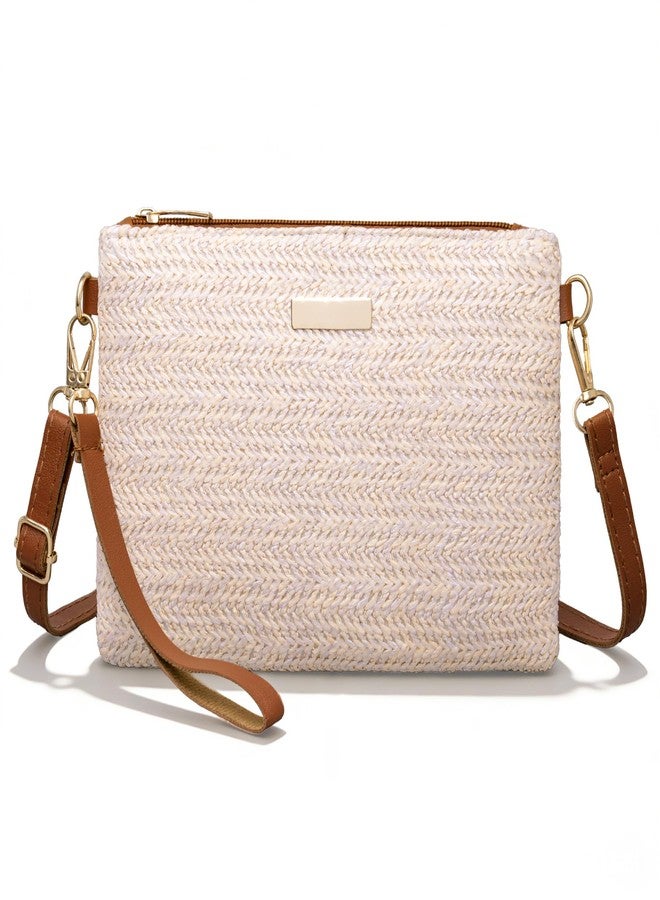 Rancco Straw Purse for Women Small Beach Clutch, Wristlet Wallet with Removable Strap, Bohemian Summer Vacation Accessories, Tropical Woven Handbag for Work, Dating, Daily Life and Travel, 8.7*6.1in - Image 1