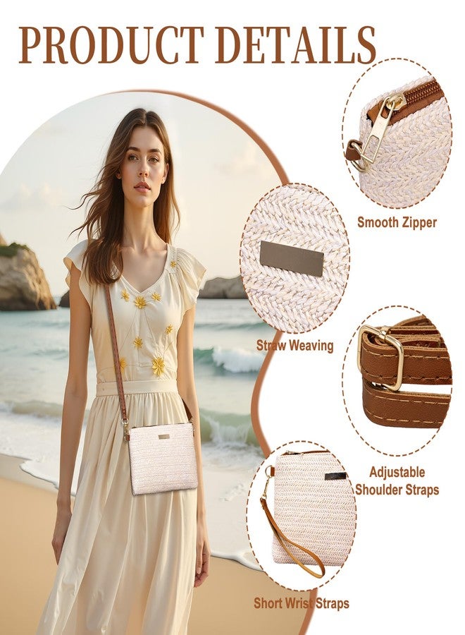 Rancco Straw Purse for Women Small Beach Clutch, Wristlet Wallet with Removable Strap, Bohemian Summer Vacation Accessories, Tropical Woven Handbag for Work, Dating, Daily Life and Travel, 8.7*6.1in - Image 5