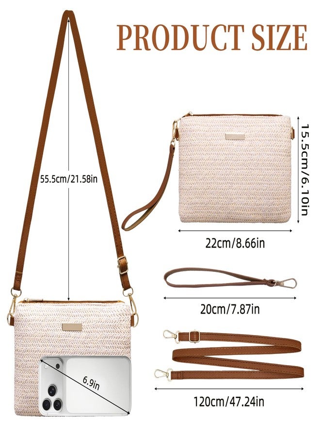 Rancco Straw Purse for Women Small Beach Clutch, Wristlet Wallet with Removable Strap, Bohemian Summer Vacation Accessories, Tropical Woven Handbag for Work, Dating, Daily Life and Travel, 8.7*6.1in - Image 4