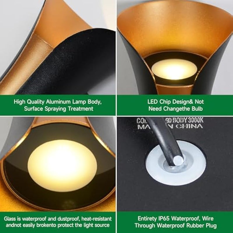 V.nice Modern Outdoor Wall Light, Waterproof Up and Down Wall Sconce, Black Aluminum Exterior Light for Porch, Patio, Front Door, Balcony, Garage(Black) - Image 4