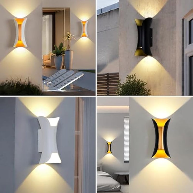 V.nice Modern Outdoor Wall Light, Waterproof Up and Down Wall Sconce, Black Aluminum Exterior Light for Porch, Patio, Front Door, Balcony, Garage(Black) - Image 2