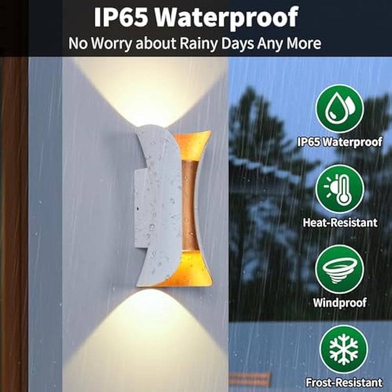 V.nice Modern Outdoor Wall Light, Waterproof Up and Down Wall Sconce, Black Aluminum Exterior Light for Porch, Patio, Front Door, Balcony, Garage(Black) - Image 3