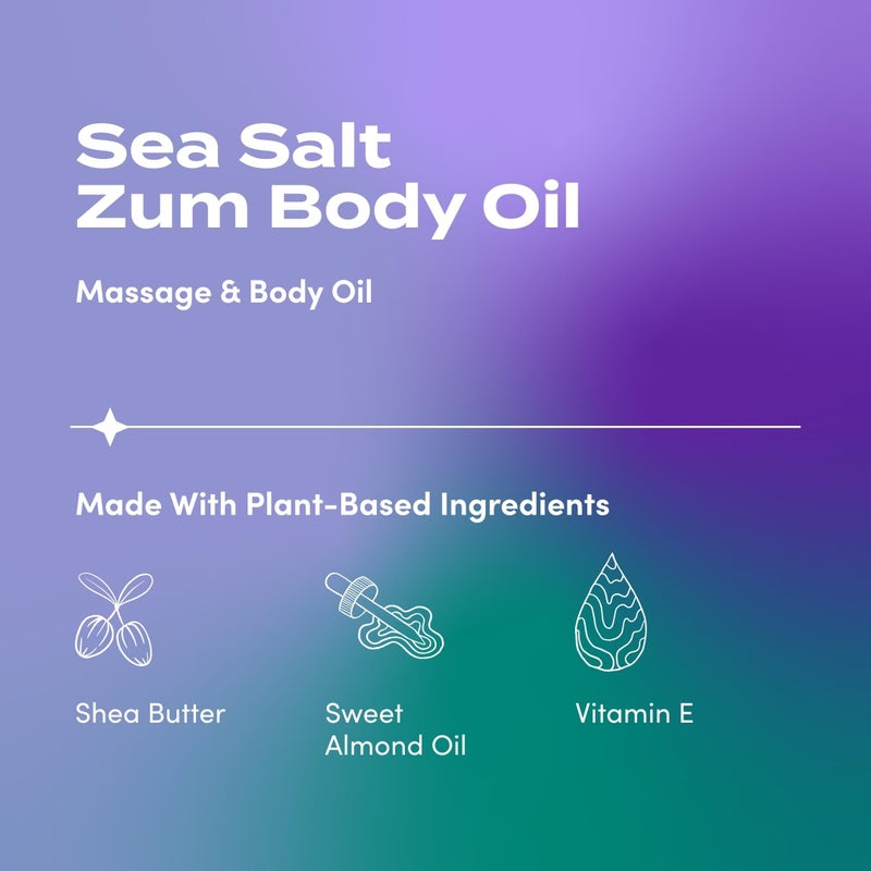 Indigo Wild Zum Sea Salt Body Oil - Nourishing Body Massage Oil for Massage Therapy & Hydration - Nourishing, Vegetarian Massaging Oil with Sweet Almond Oil - 4 fl oz - Image 2