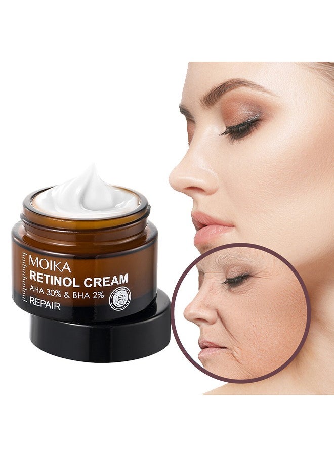 MOIKA - Retinol Cream, Ant-Aging Wrinkle Firming Cream, AHA 30% & BHA 2% Repair Skin,Retinol Firming & Wrinkle removal and Revitalizing Cream 30g - Image 1