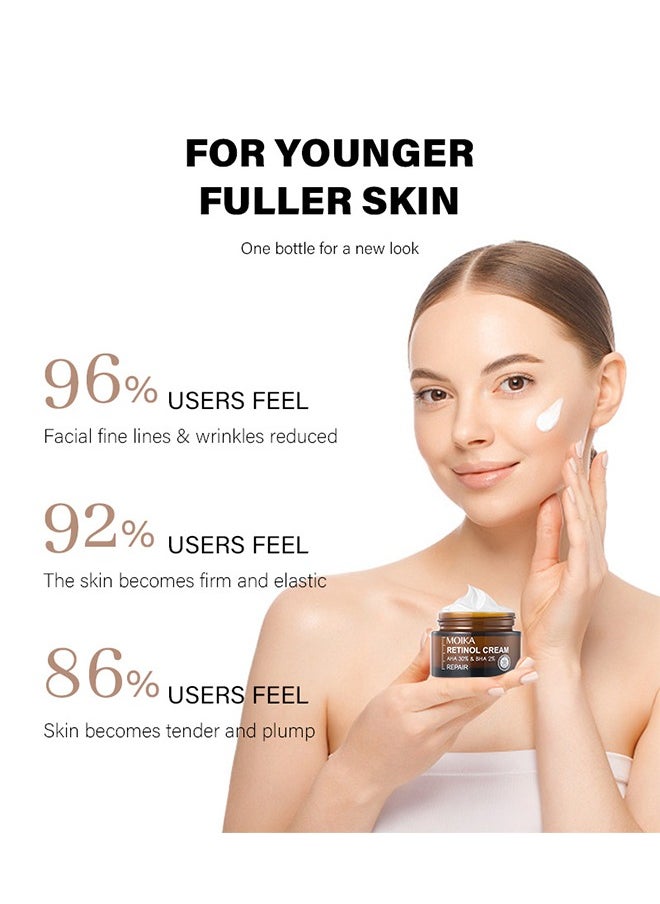MOIKA - Retinol Cream, Ant-Aging Wrinkle Firming Cream, AHA 30% & BHA 2% Repair Skin,Retinol Firming & Wrinkle removal and Revitalizing Cream 30g - Image 1