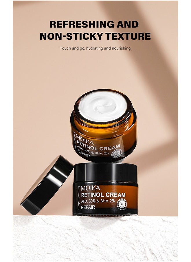 MOIKA - Retinol Cream, Ant-Aging Wrinkle Firming Cream, AHA 30% & BHA 2% Repair Skin,Retinol Firming & Wrinkle removal and Revitalizing Cream 30g - Image 1