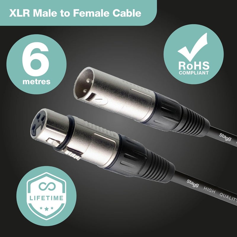 ستادج كابل ميكروفون XLR إلى XLR - 6 متر - Image 2