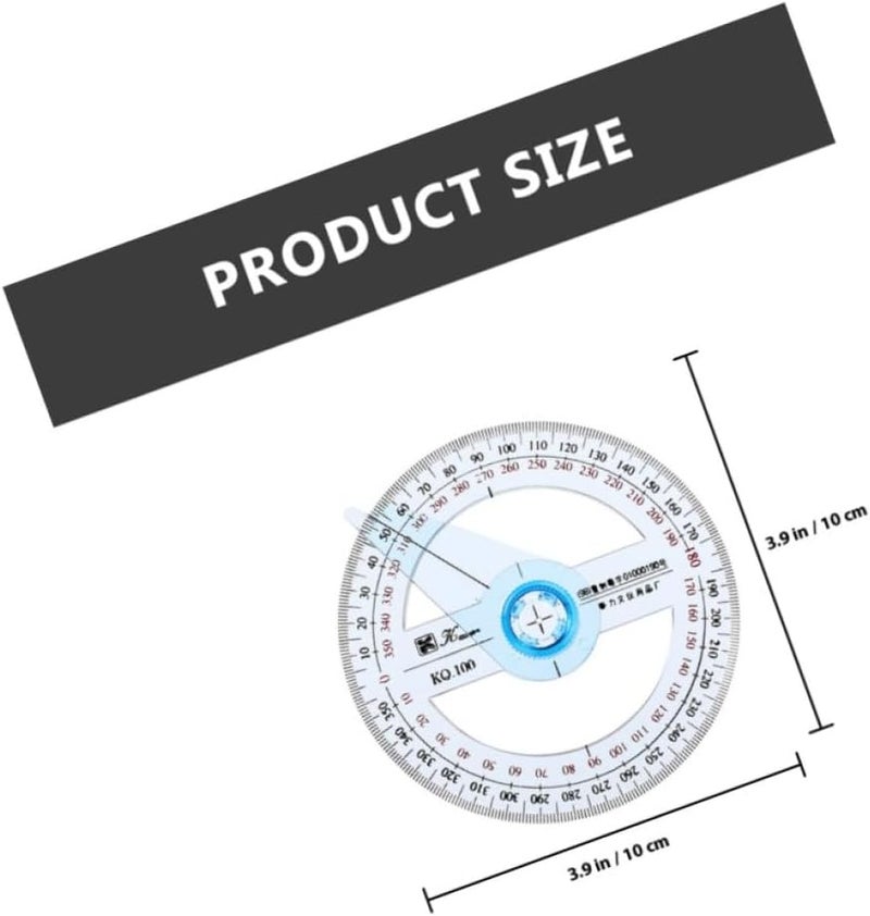 3pcs Plastic Circle Protractor Set 360° Rotating Angle Measuring Rulers Professional Drafting Tools for Office School Geometry and Technical Drawing - Image 2