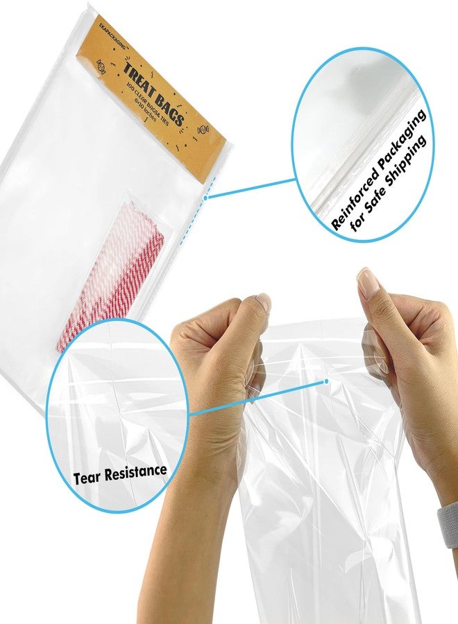 EKAPACKAGING Twist Ties Clear Gift Bag Bulk Chrstmas Treat Bag Party Favor Snack Food Packaging Kids Goodie Cellophane Wrapping (4 * 6 Inches, 50 Sprinkle Print) - Image 5