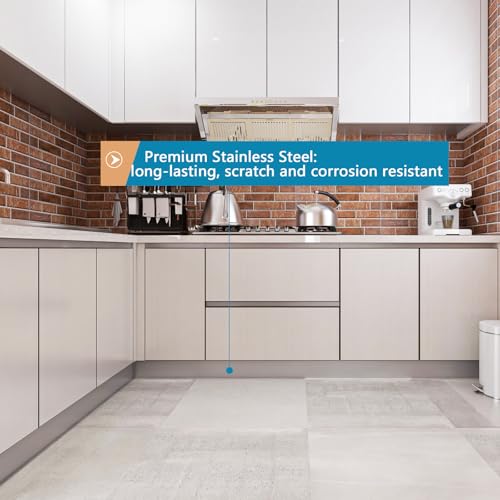Sanbege 2 Pcs Stainless Steel Toe Kick Cover, 4" x 102" Baseboard Plate, Self Adhesive Kickplate for Bottom of Door, Kitchen Island, Cabinet, Cupboard (Brushed Nickel) - Image 4