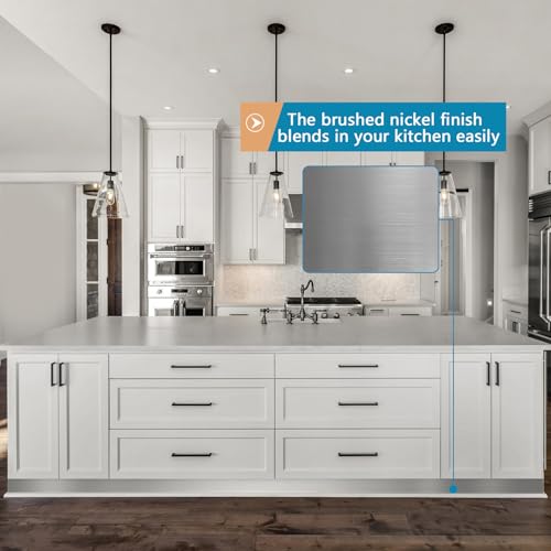 Sanbege 2 Pcs Stainless Steel Toe Kick Cover, 4" x 102" Baseboard Plate, Self Adhesive Kickplate for Bottom of Door, Kitchen Island, Cabinet, Cupboard (Brushed Nickel) - Image 5