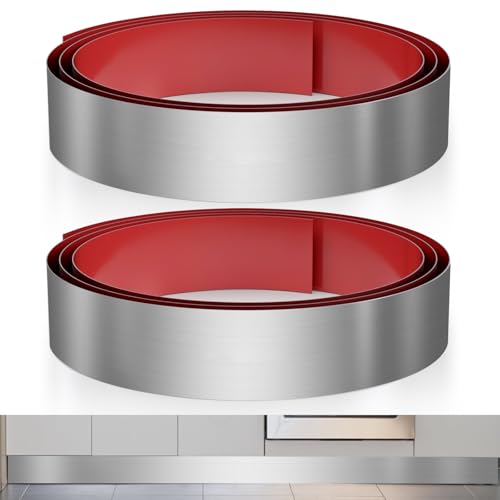 Sanbege 2 Pcs Stainless Steel Toe Kick Cover, 4" x 102" Baseboard Plate, Self Adhesive Kickplate for Bottom of Door, Kitchen Island, Cabinet, Cupboard (Brushed Nickel) - Image 1