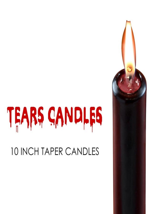 Topsics شموع توبسيكس 6 قطع مدببة نازفة، شمعة دموع بطول 10 بوصات، شمعدانات نازفة للهالوين، شموع ذات طابع رعب - Image 2