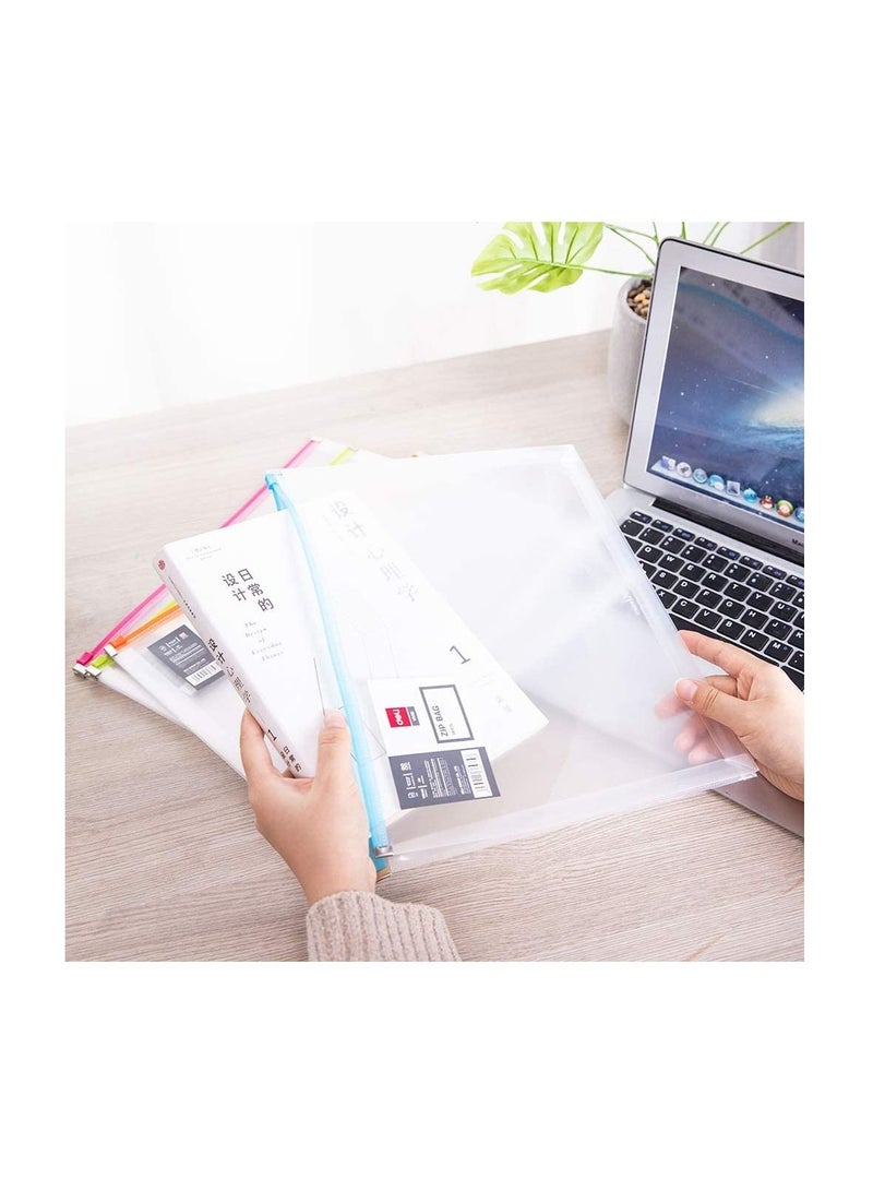 Deli 12-Piece Zipper Bag A4 Size Multicolour - Image 4