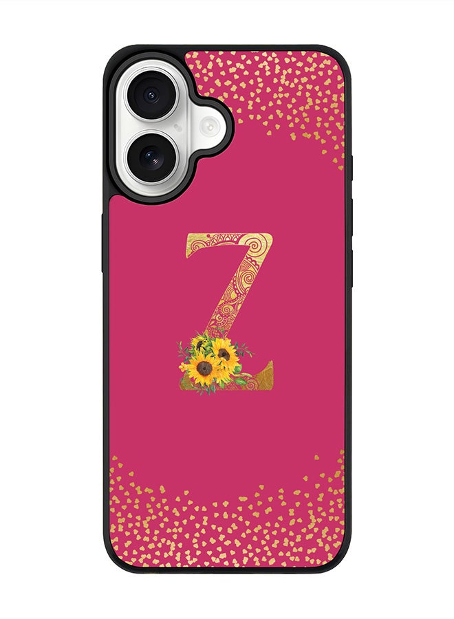 Stylizedd iPhone 17 Case, [Compatible with MagSafe] Slim Magnetic cover Phone Case iPhone 17 -Custom Floral Monogram - Z ( Deep Pink ) - Image 1