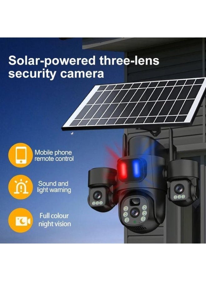 HONTON Solar Powered Multi-lens Warning Camera Real-time remote viewing of the scene via mobile phone. - Image 2