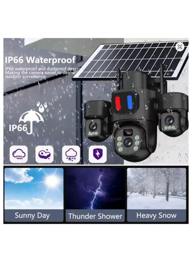 HONTON Solar Powered Multi-lens Warning Camera Real-time remote viewing of the scene via mobile phone. - Image 3
