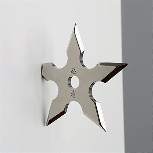 PRATIQUE Ninja Coat Hooks 2 Pack, Darts Star Wall Mounted Hooks, Stainless Steel Clothes Hats Hanger Holder (Steel Ninja) - Image 2