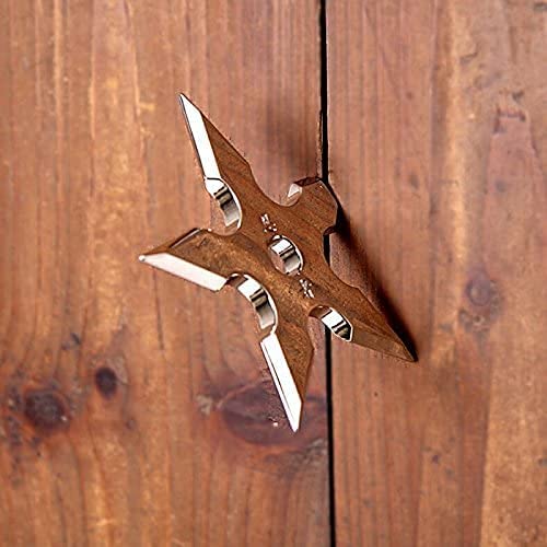 PRATIQUE Ninja Coat Hooks 2 Pack, Darts Star Wall Mounted Hooks, Stainless Steel Clothes Hats Hanger Holder (Steel Ninja) - Image 3
