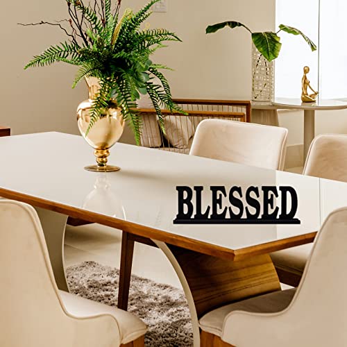 YK Decor Wood Blessed Sign Indoor Home Decor Cutout Block Letter Farmhouse Table Centerpieces Wooden for Living Room Office Shelf Mantel Decor - Image 4
