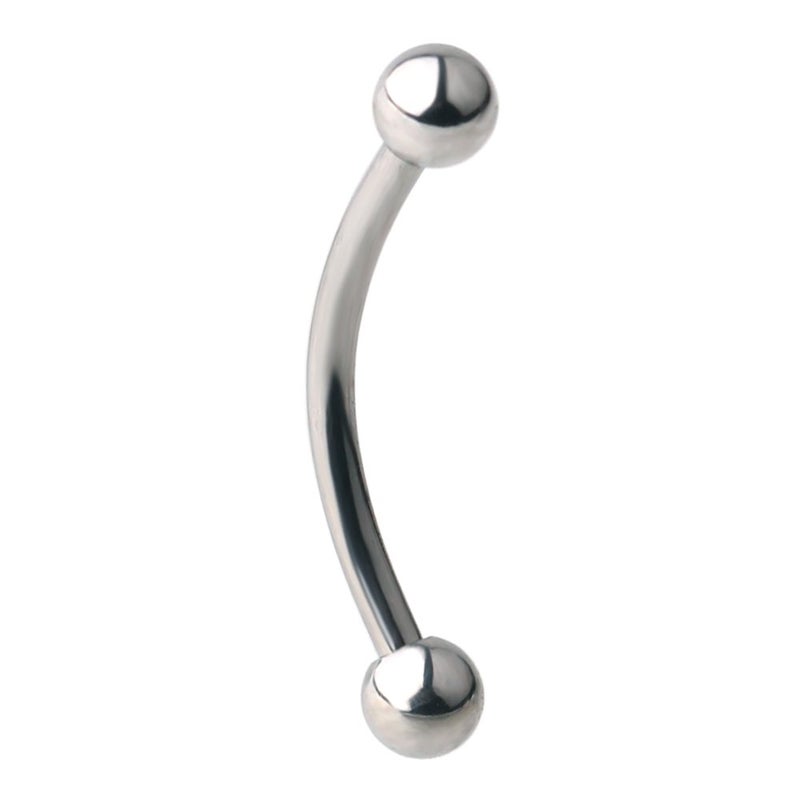 Ruifan Lot of 10 Eyebrow Piercing Jewelry Curved Barbell with Ball Kit Eyebrow Tragus Lip Ring 16g 16 gauge 12mm - Image 3