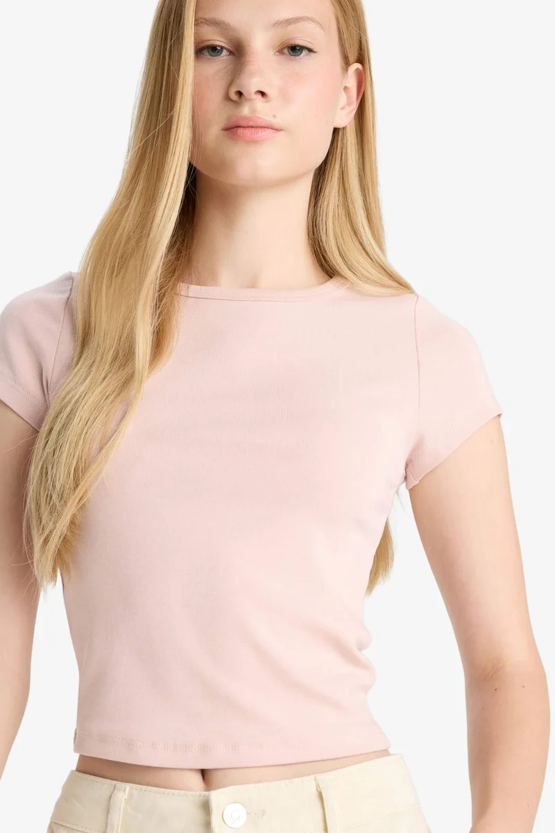 ديفاكتو Slim Fit Ribana Short Sleeve T-Shirt