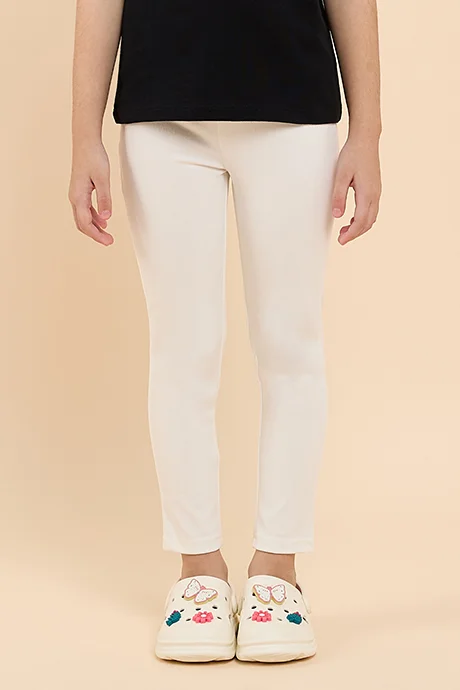 R&B Solid Skinny Fit Pants with Elastic Waist